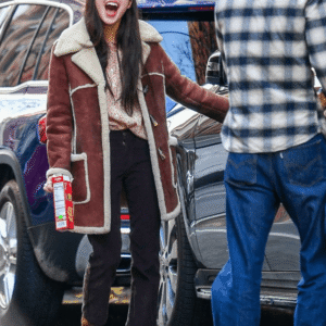 Olivia Rodrigo Brown Shearling Coat