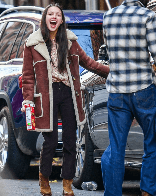 Olivia Rodrigo Brown Shearling Coat