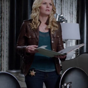 Once Upon a Time Emma Swan Trucker Leather Jacket