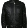 Men's Biker Black Real Leather Quilted Moto Jacket