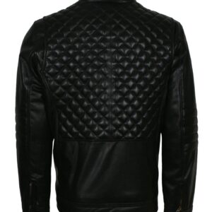 Diamond Quilted Jacket Mens in Real Leather