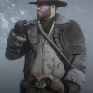 RDR Arthur Morgan Black Shearling Leather Coat