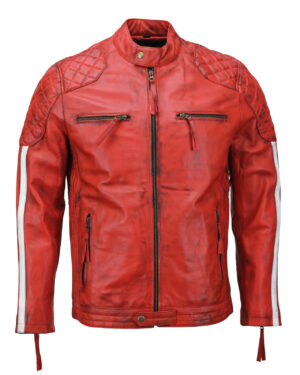 Men’s Red Motorcycle Leather Jacket