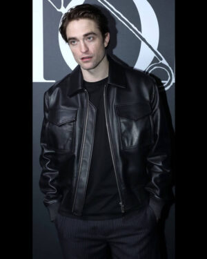 Robert Pattinson Trucker Leather Jacket