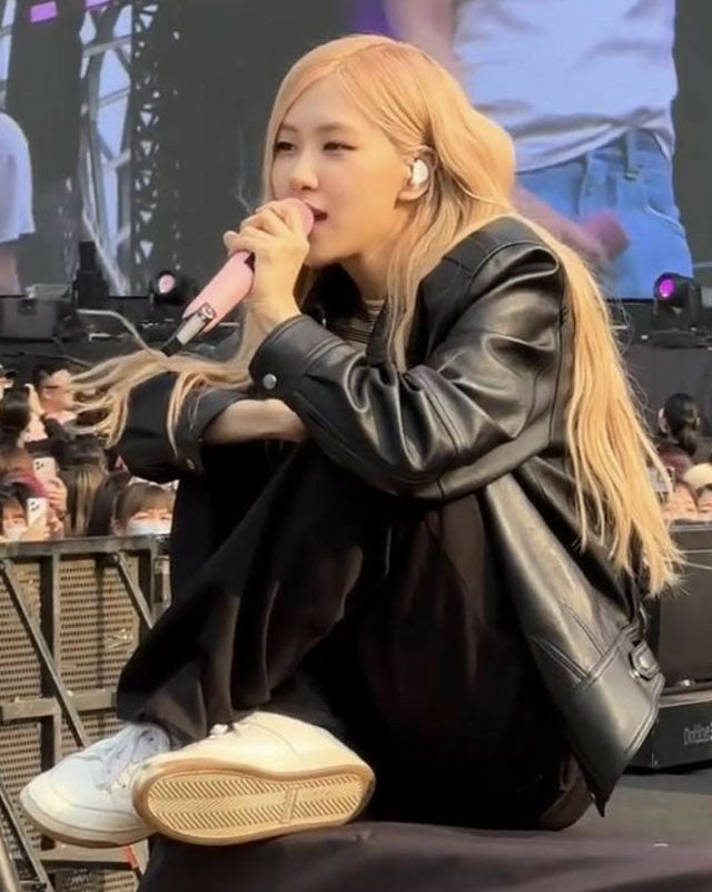 Blackpink Rose Black Leather Jacket