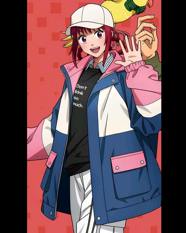 Sakamoto Days Lu Shaotang Pink and Blue Jacket