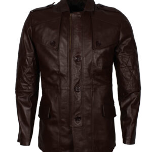 Sheepskin Dark Brown Leather Coat
