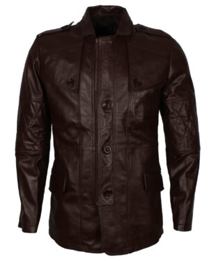 Sheepskin Dark Brown Leather Coat