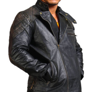 Skull and Bones Black Motorcycle Jacket