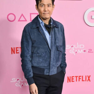Squid Game Seong Gi-hun Player 456 Blue Suede Jacket