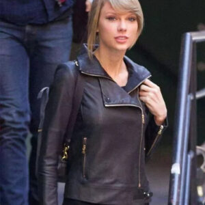 Taylor Swift Black Biker Leather Jacket