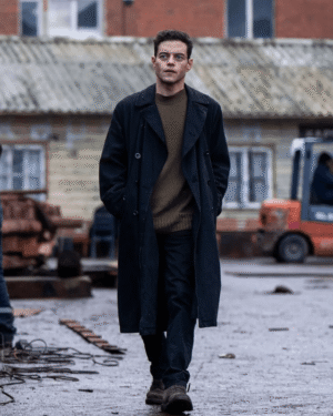 The Amateur Rami Malek Blue Coat