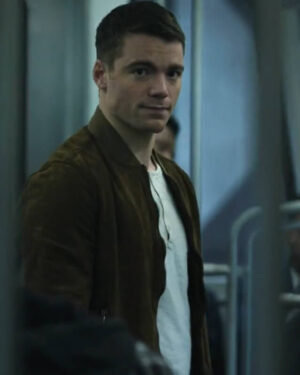 The Night Agent Peter Sutherland Suede Bomber Jacket