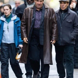 The Penguin Colin Farrell Brown Leather Coat
