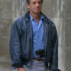 The Professional Jean-Paul Belmondo Blue Leather Jacket