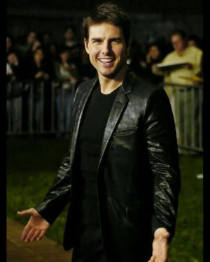 Tom Cruise Black Leather Blazer