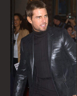 Tom Cruise Black Leather Blazer