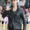 Tom Hiddleston Black Trucker Leather Jacket