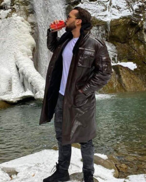 Tristan Tate Brown Shearling Leather Coat