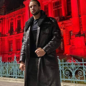 Tristan Tate Brown Shearling Leather Coat