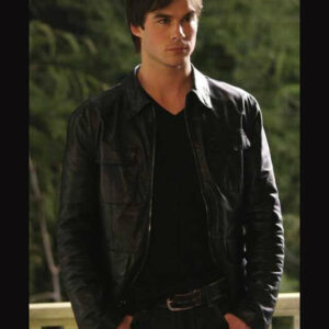 The Vampire Diaries Damon Salvatore Leather Jacket