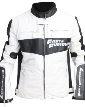 Men's Vin Diesel Fast and Furious 7 Biker Genuine Leather Jacket