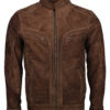 Vintage Brown Nubuck Leather Jacket