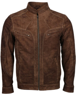 Vintage Brown Nubuck Leather Jacket