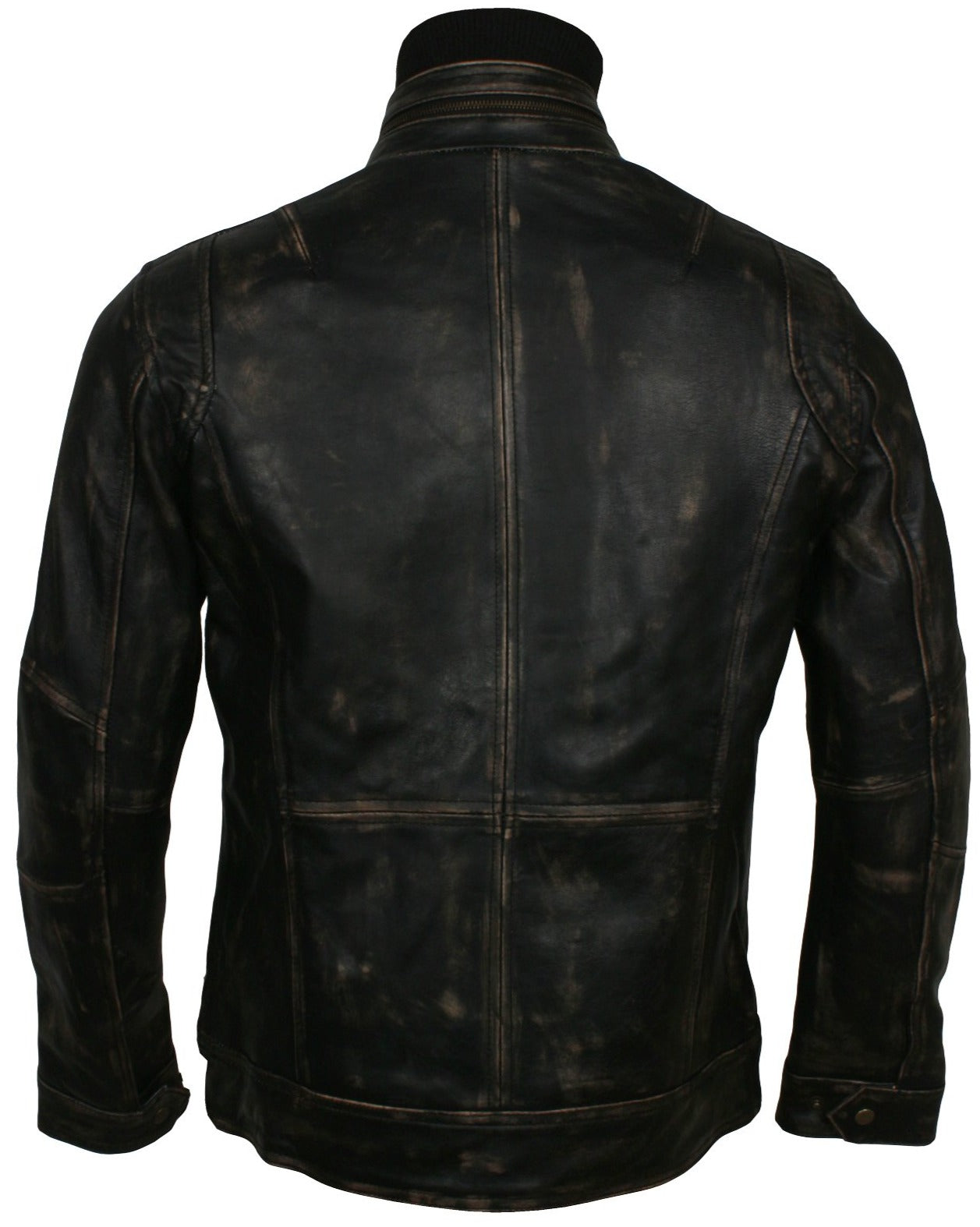 Distressed Vintage Leather Jacket Mens Biker