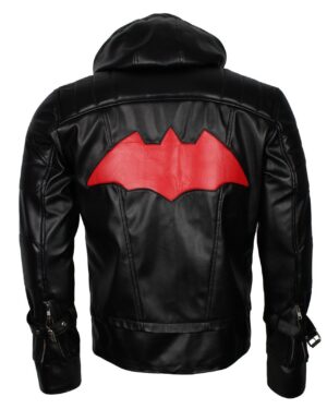 Men's Black Knight Arkham Hooded Leather Jacket