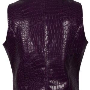 Men's Purple Joker Faux Leather Vest