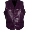 Men's Purple Joker Faux Leather Vest