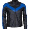 Men's Black Arkham Knight Nightwing Genuine Leather Jacket