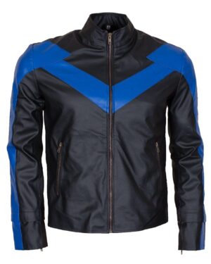 Men's Black Arkham Knight Nightwing Genuine Leather Jacket