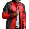 Black and red leather jacket