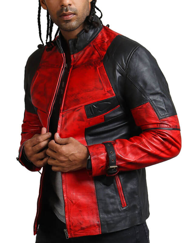 Black And Red Leather Jacket
