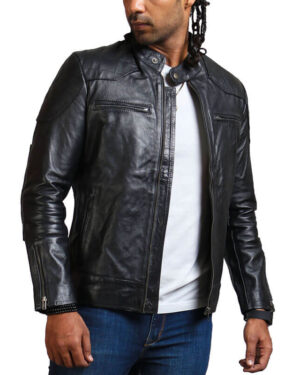Men's Biker Black Leather Jacket