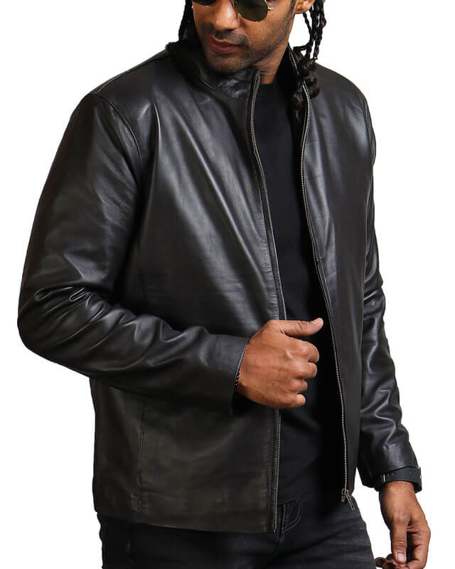 Casual Classic Black Leather Jacket