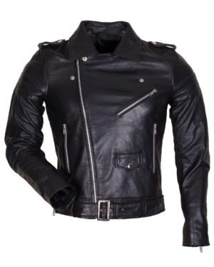 Men's Black Brando Jacket in Genuine Leather