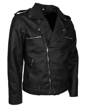 Men's Black Dead Walking Faux Leather Jacket