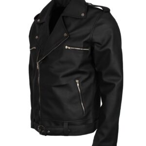 Men's Black Dead Walking Faux Leather Jacket