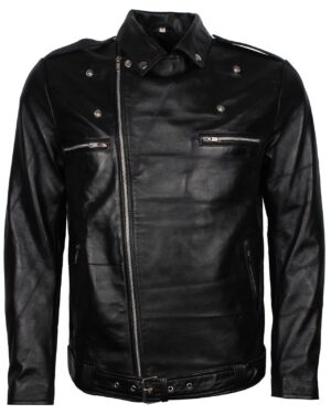 Men's Black Dead Walking Genuine Leather Jacket