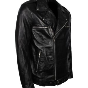 Men's Black Dead Walking Genuine Leather Jacket