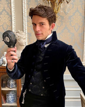 Anthony Bridgerton Blue Velvet Coat S02