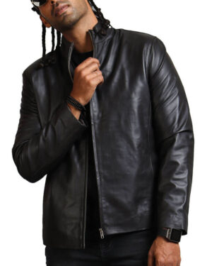 Casual Classic Black Leather Jacket