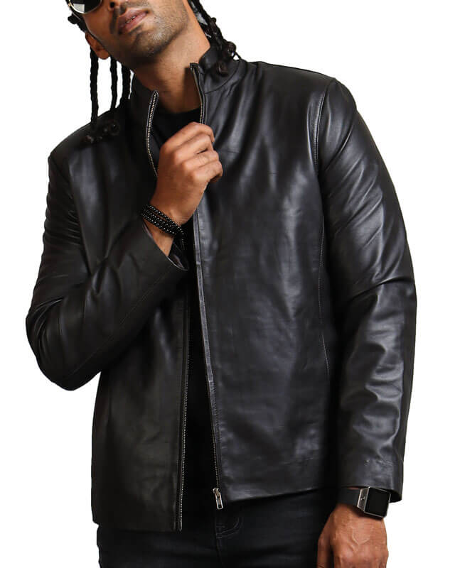 Casual Classic Black Leather Jacket