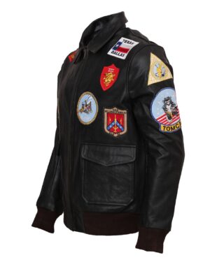 Mens Aviator Jacket Genuine Leather Bomber Jacket