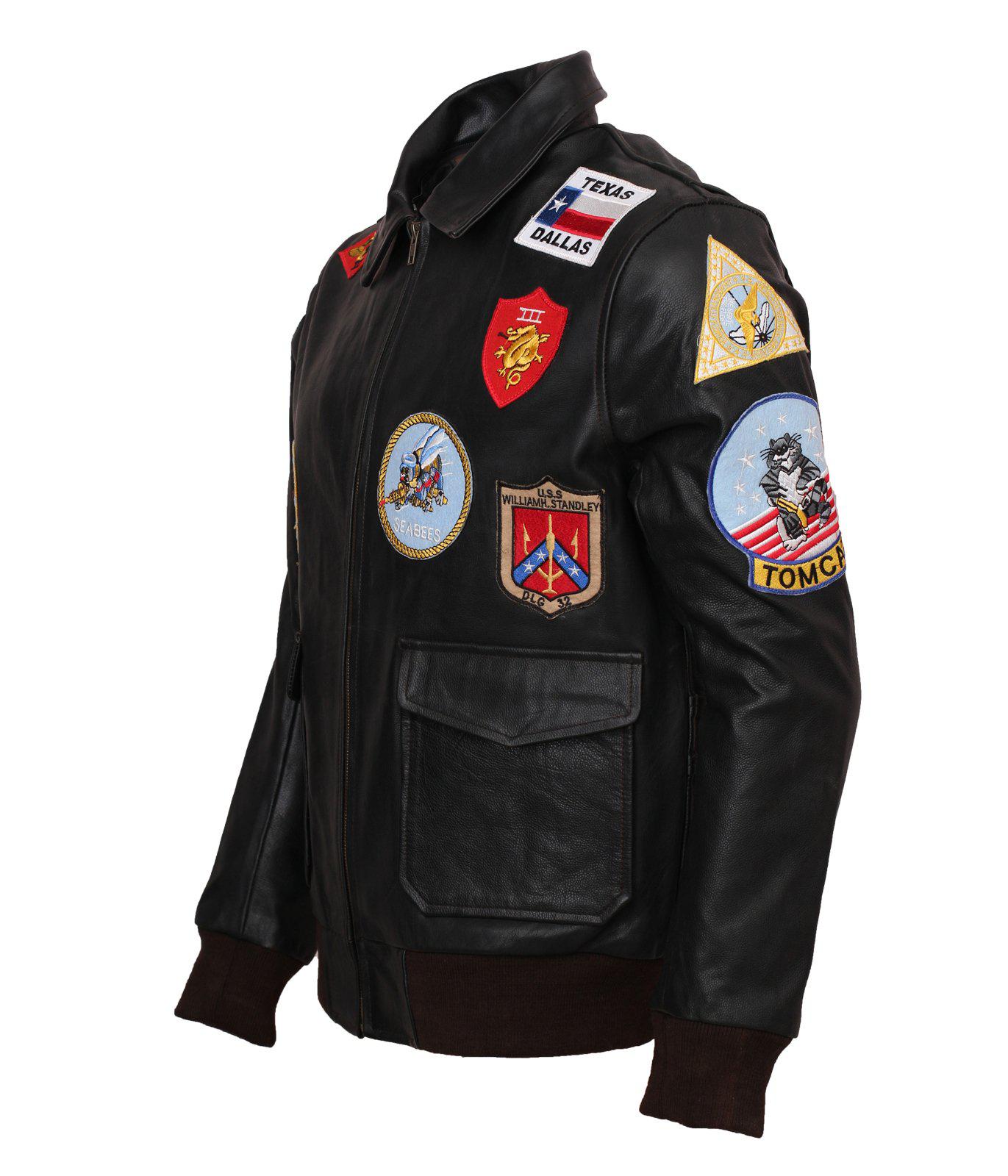 Mens Aviator Jacket Genuine Leather Bomber Jacket