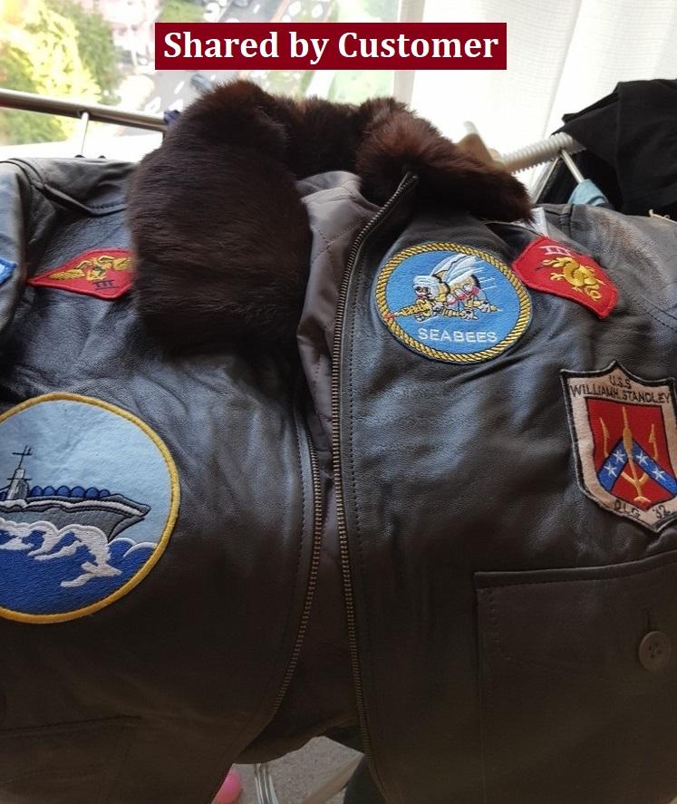 Mens Aviator Jacket Genuine Leather Bomber Jacket