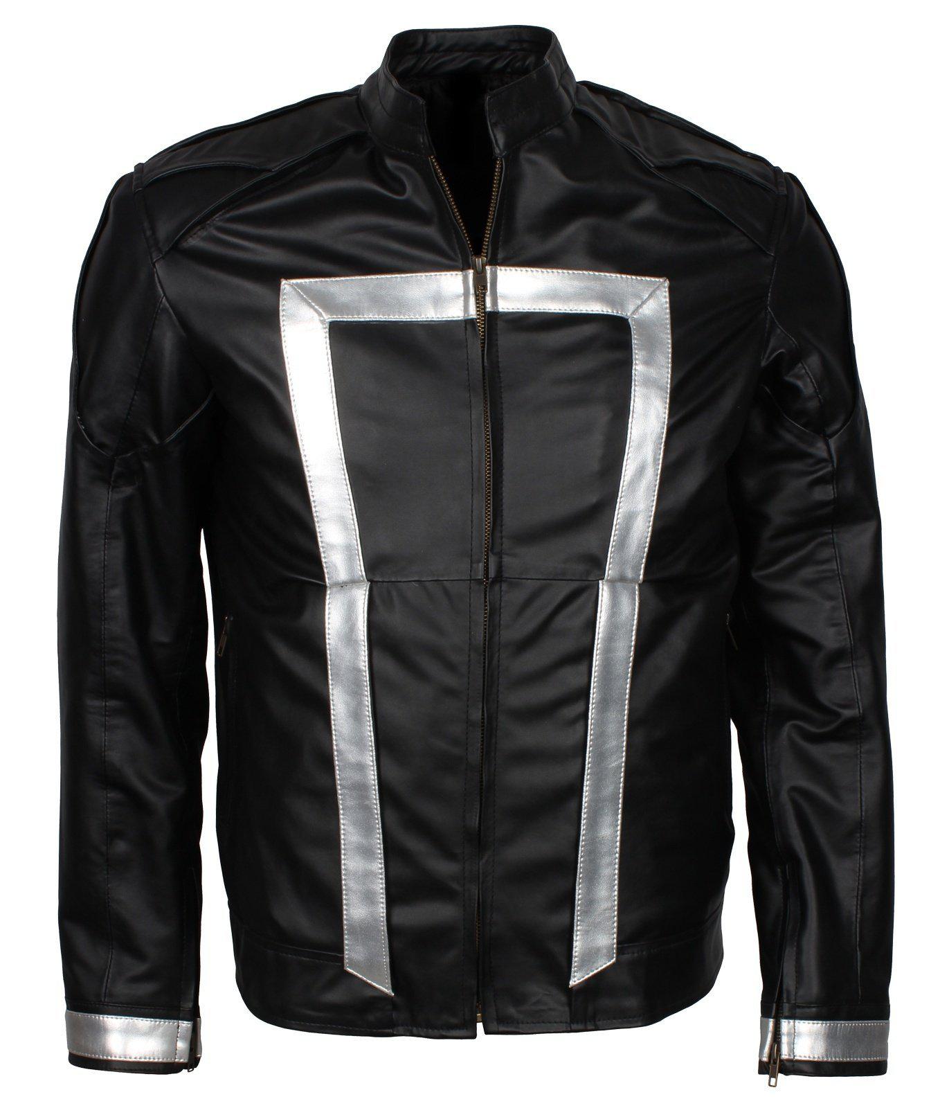 Men's Black Agents of Shield Cosplay Faux Leather Jacket